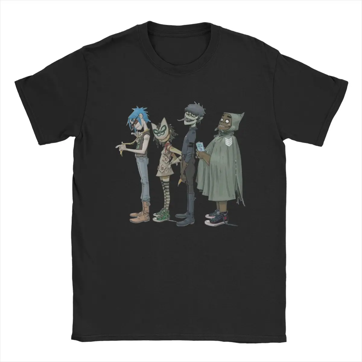 

Футболка Gorillaz мужская с круглым вырезом, повседневная хлопковая рубашка с коротким рукавом, Одежда большого размера