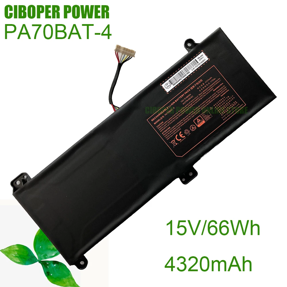 

CP Genuine Laptop Battery PA70BAT-4 15V/66Wh/4320mAh For PA70HP6-G PA70HS-G PA71HP6-G PA71HS-G,XMG Pro 17 ,KINGBOOK G97E,S17 Pro