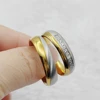 Designer Stainless Steel Modern Jewellery Valentines Promise Wedding Bands Rings Golden Couples Ring Big US size 14 Male 4