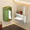 Luxury Tissue Box Wall-Mounted Acrylic Transparent Tissue Box Table Napkin Holder Bathroom Paper Box Tissue Paper Dispenser 3