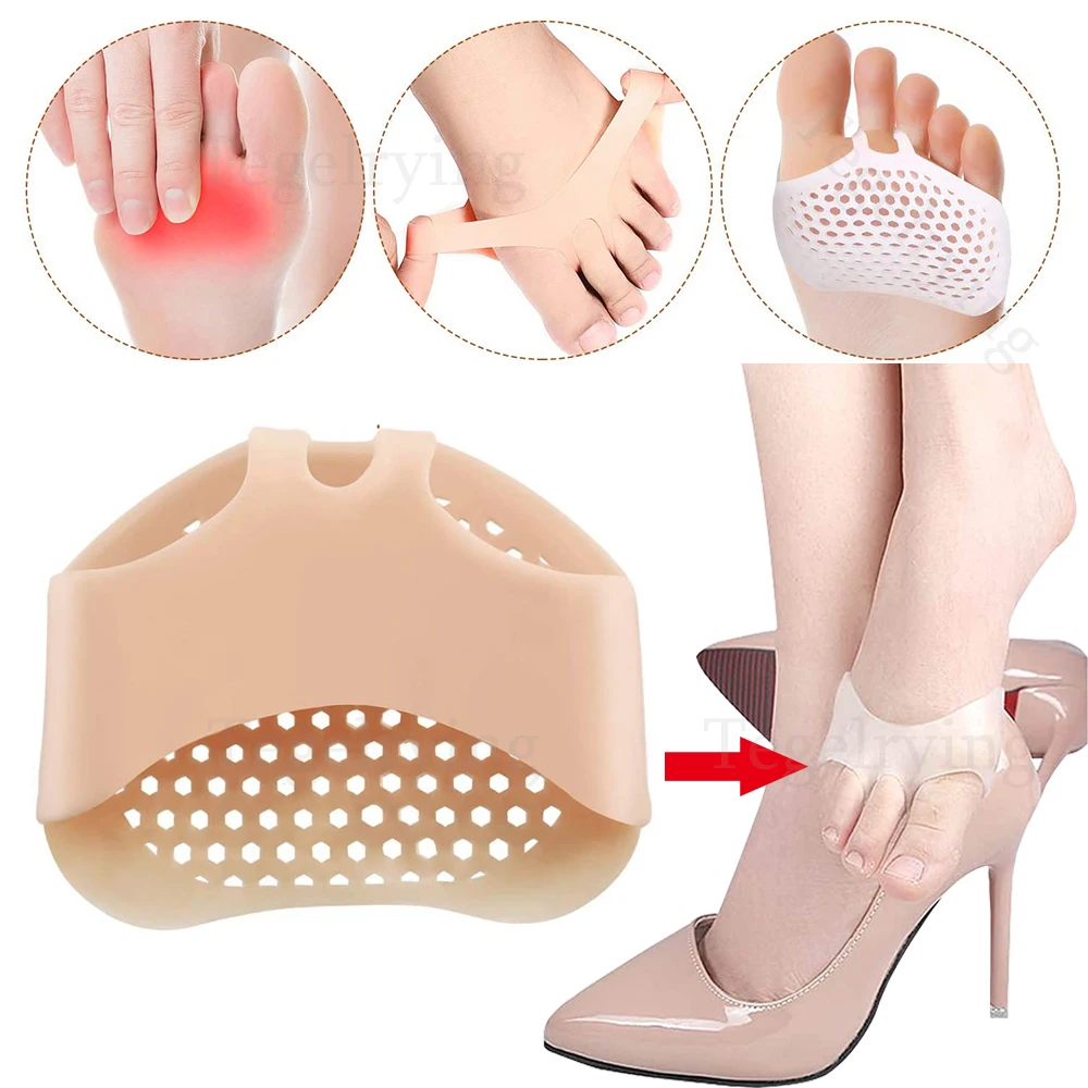 

12 Silicone Forefoot Pads Metatarsal Pads Toe Separation Pads Support Soft Gel Foot Pads Unisex Foot Care Pain Relief Insoles