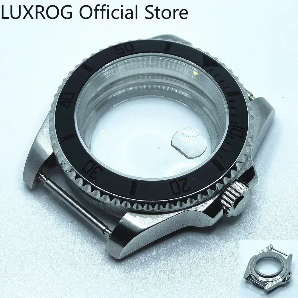 Stainless Steel 40MM Black Blue Ceramic Insert Watch Case