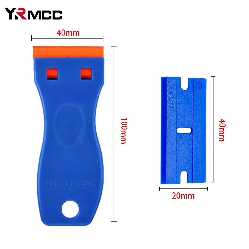 Plastic Razor Blade Scrapers Glue Remover Window Clean Scraper Auto Wrap Stickers for Car Installation Window Tint Tool 100Pcs