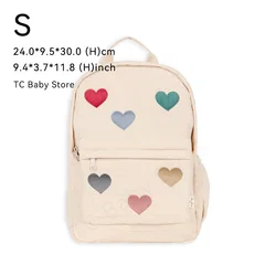KS Children's School Backpack - 2024 Kids Travel Bag with Cherry Lemon Design (Beige love heart)