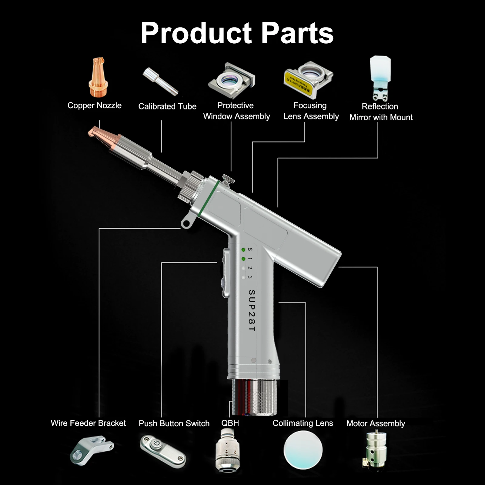 3000W Raycus Faserlaser-Schweiß-, Schneid-, Reinigungs- und Lötmaschine 4 IN 1 SUP 28T Handlaser-Schweißgerät für alle Metalle – Detail 5