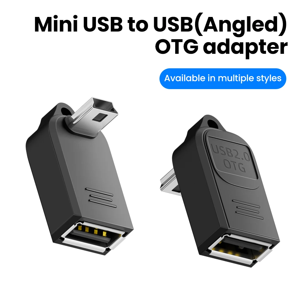 직각 미니 USB-USB OTG 어댑터 USB 2.0 미니 USB(수) - USB..