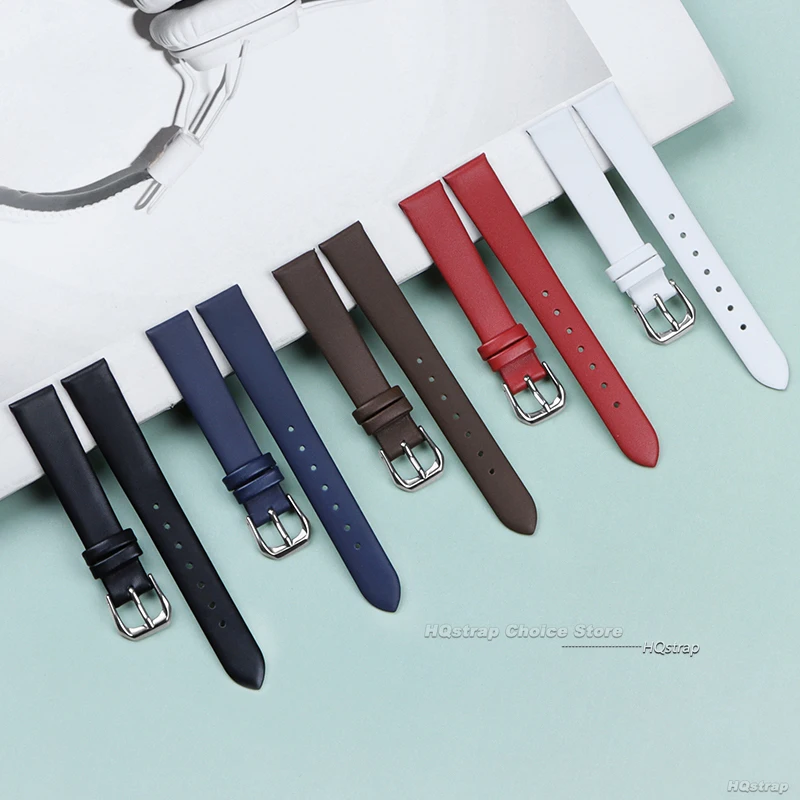 Elegant Women's Genuine Leather Watch Bracelet - Slim Design, Various Sizes Available