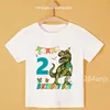 New Boy/Girl Cartoon Dinosaur Print Number Name T-Shirt Kids Cute Birthday Gift Clothes Baby Dinosaur Cartoon T-Shirt 3