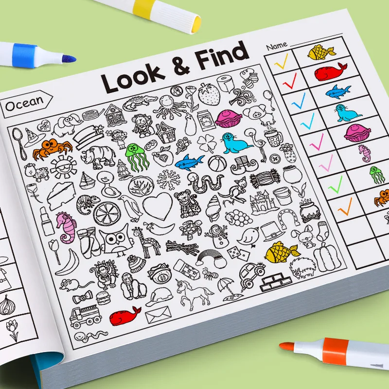 Interactive Look and Find Coloring Adventure for Kids - Boost Visual Perception and Focus