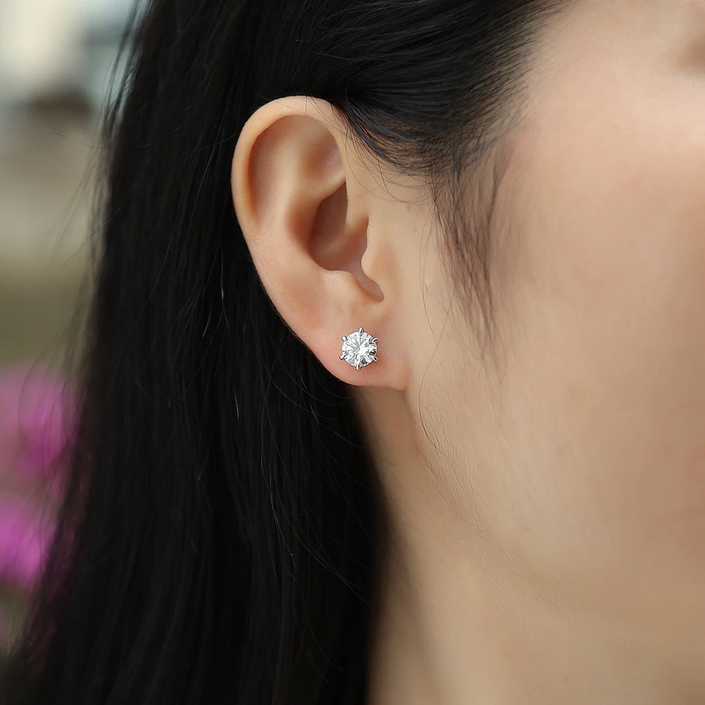 JIUZUAN Moissanite Stud Earrings image 3