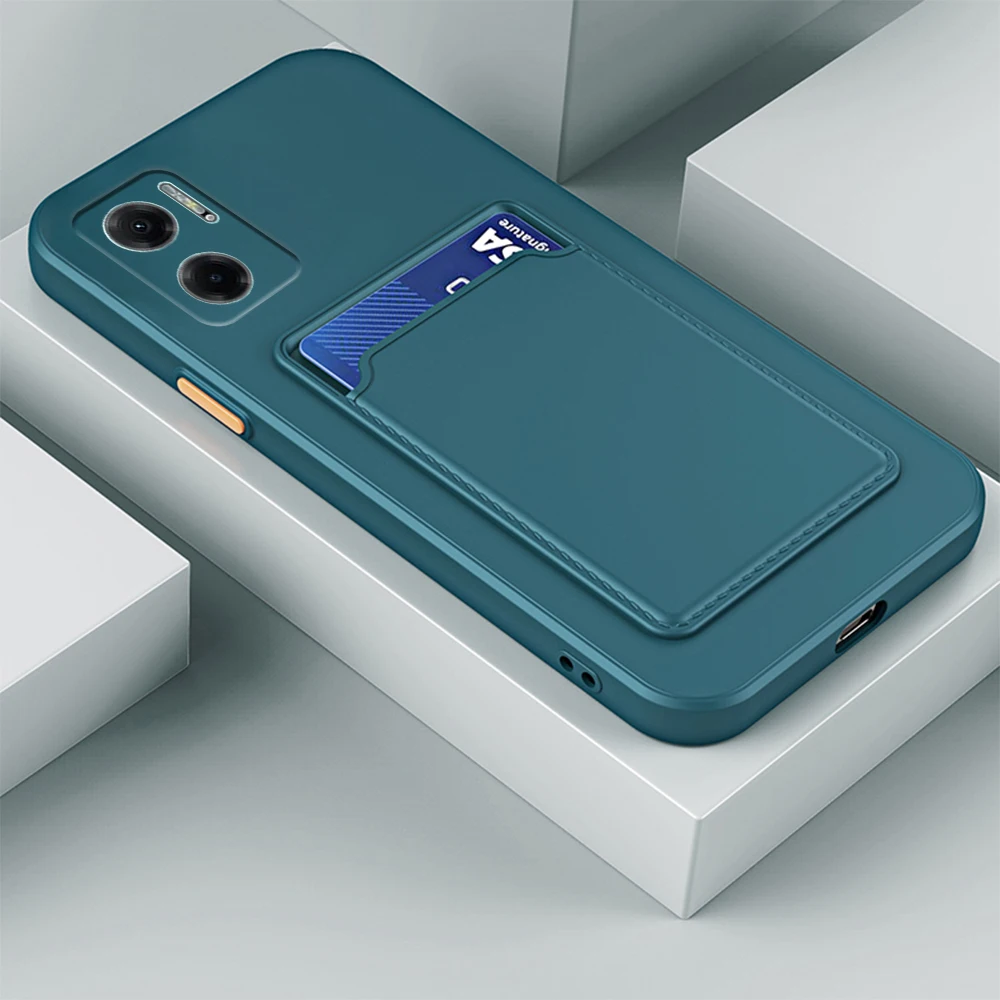 Per Xiaomi Redmi Note 11E custodia con slot per schede portafoglio paraurti quadrato cover posteriore in silicone morbido readmi Redmy Red mi note11e note_voghion.com