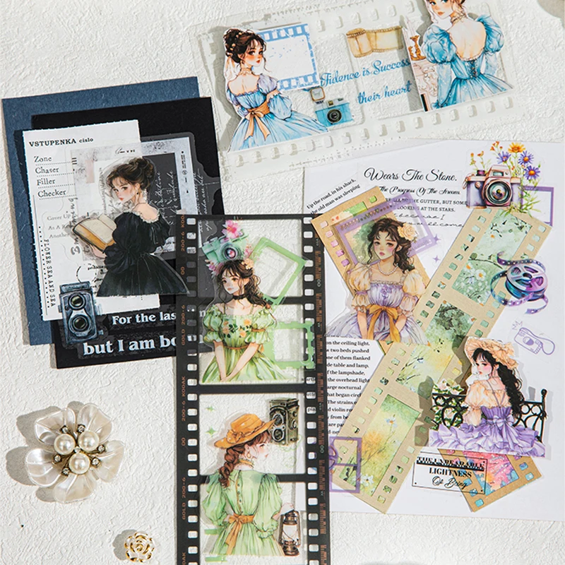 200cm/roll Waterproof Material PET Washi Tape Sticker Trendy Romantic Photo Studio Series Gentle Girl Character Theme Stickers 6