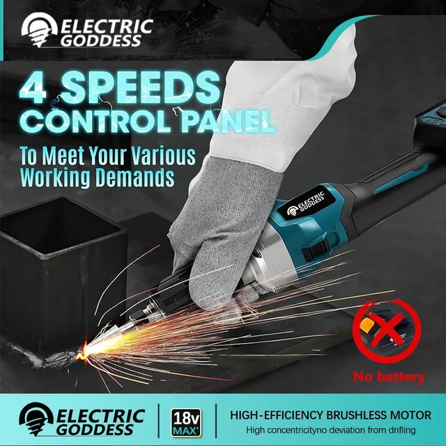 Electric Goddess Brushless Cordless Portable Handheld Grinder 6mm Electric Engraving 4Gears Adjustment For 18V Makita Battery
