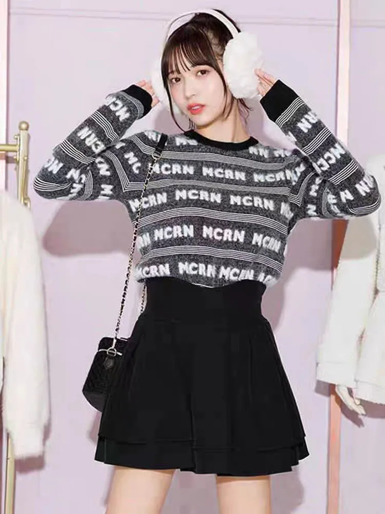 Japanese Style Lolita Black Skirts Women Spring Autumn New Elastic Waistline Slim Short Pleated Female Mini Culottes Cute Girl - Image 2