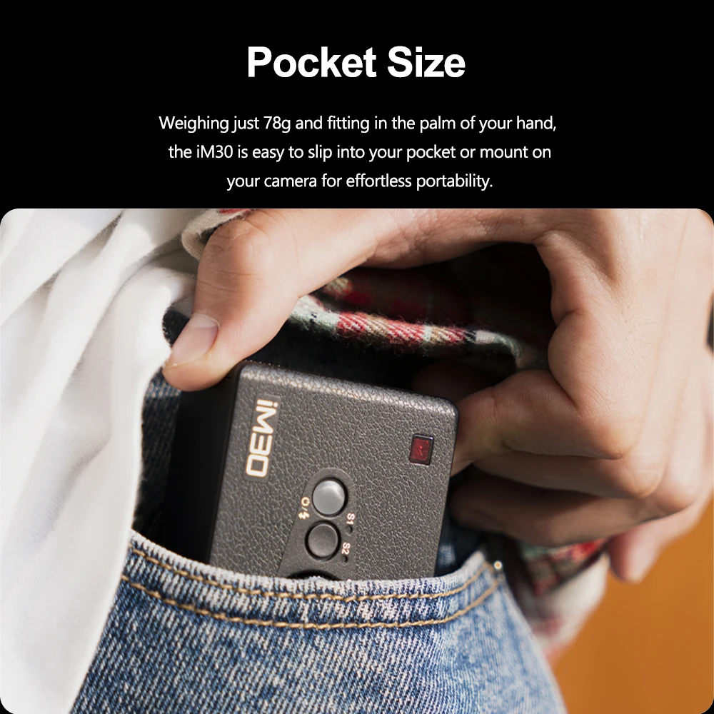 Godox iM30 미니 휴대용 플래시 카메라 플래시 (캐논, 후지 f1-230, zv1, 리코, 니콘, 파나소닉, 올림푸스, 펜탁스, 대부분의 SLR 카메라 호환)