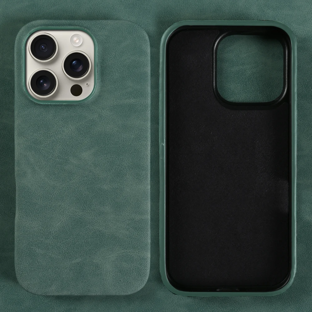Luxurious Leather Phone Case - Skin Feel, Shockproof, Solid Color Back Cover
