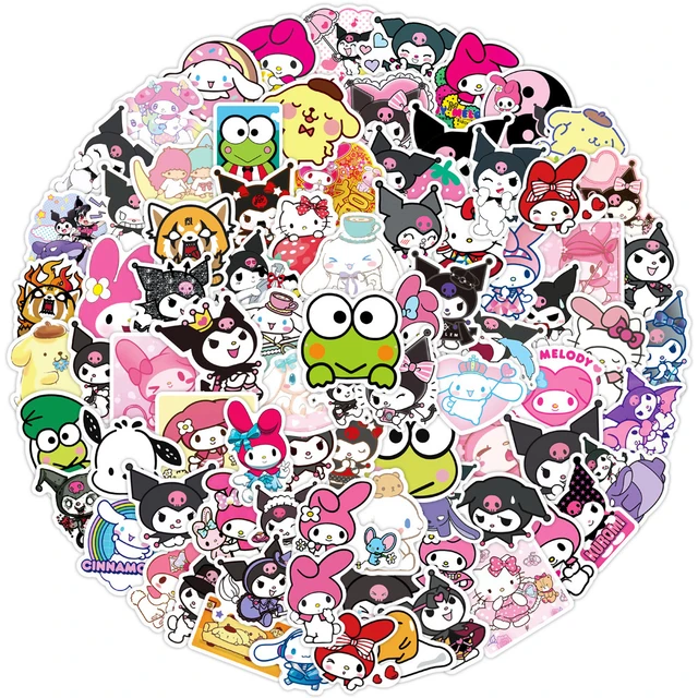 10/30/63pcs Kawaii Anime Kuromi Stickers for Kids Sanrio Decoration Decals  Toys PVC Graffiti Stationery Phone Case Skateboard - AliExpress