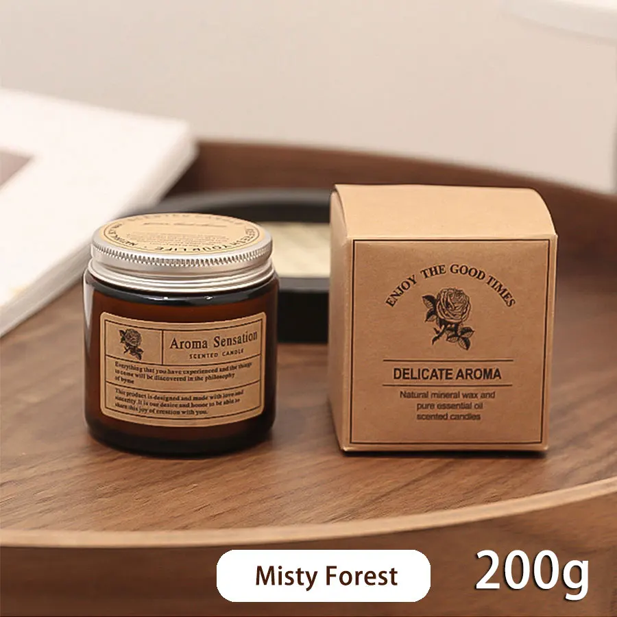 Elegant Brown Glass Aromatherapy Candle