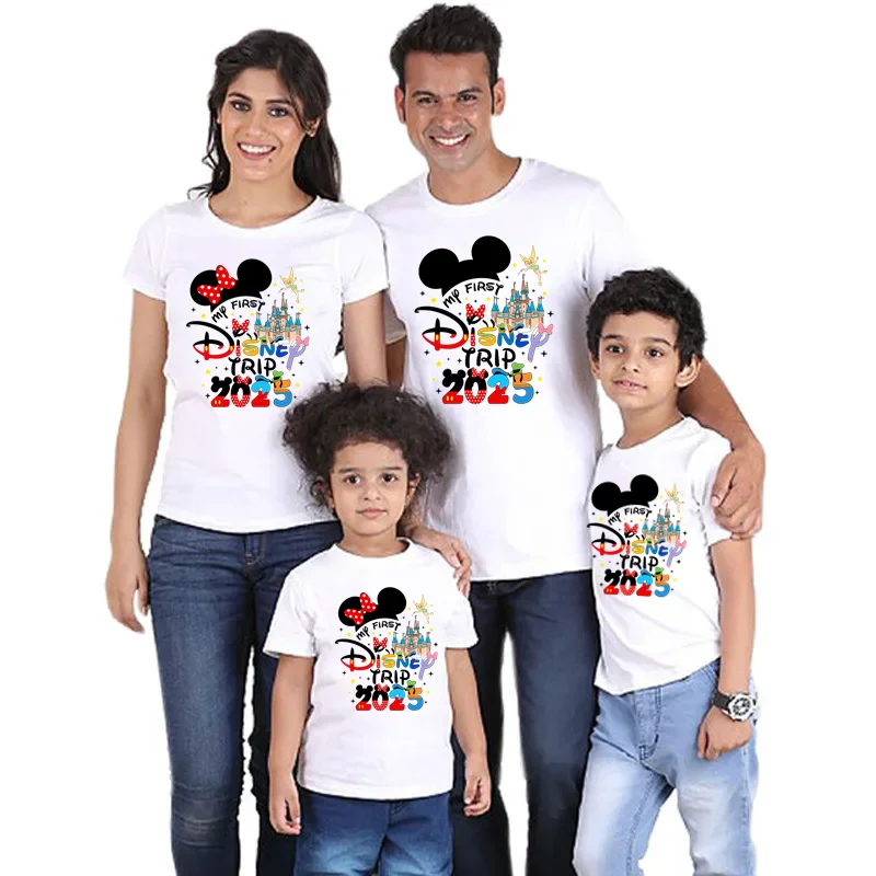 My First Disney Trip 2025 Family Matching Outfits Vacation Family Matching Look Cotton Tshirt 4