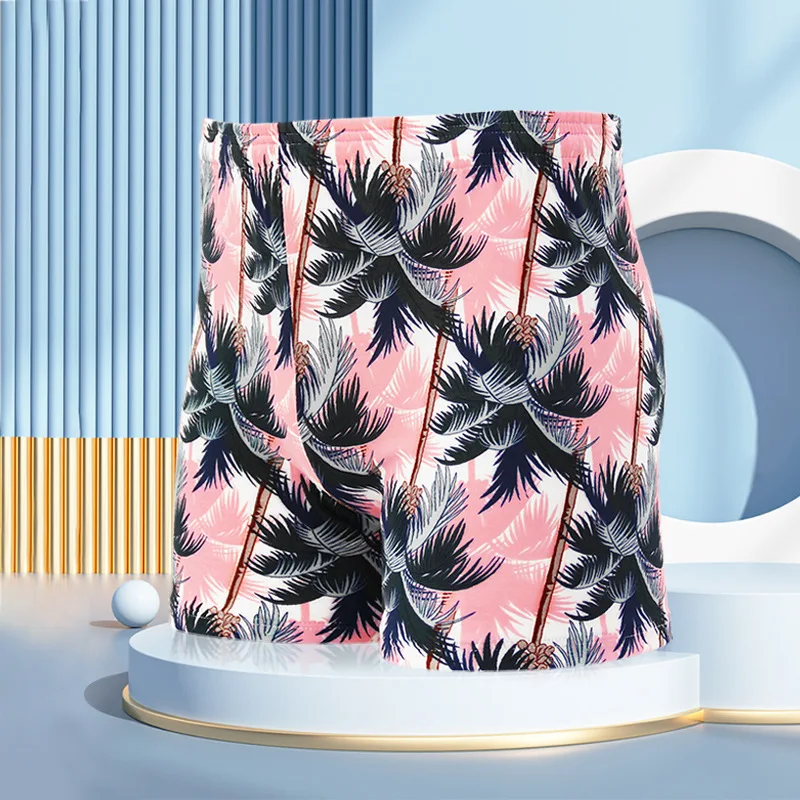 New Fashionable men's printed beach pants quick drying flat angle shorts swimming casual beach vacation swim shorts pants