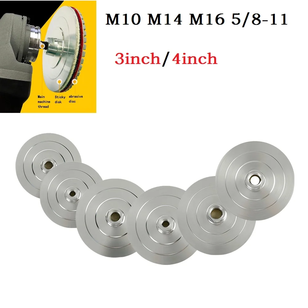 1pc 3/4 Backer Pad Diamond Polishing Pad Hook & Loop Aluminum Base Backing Holder For M14 M10 M16 5/8-11Thread AngIe Grinder m10 m14 m16 5 8 11 aluminum backer pad holder for diamond polishing pads m10 m14 m16 5 8 11 thread 80mm 100mm 125mm 150mm 180mm