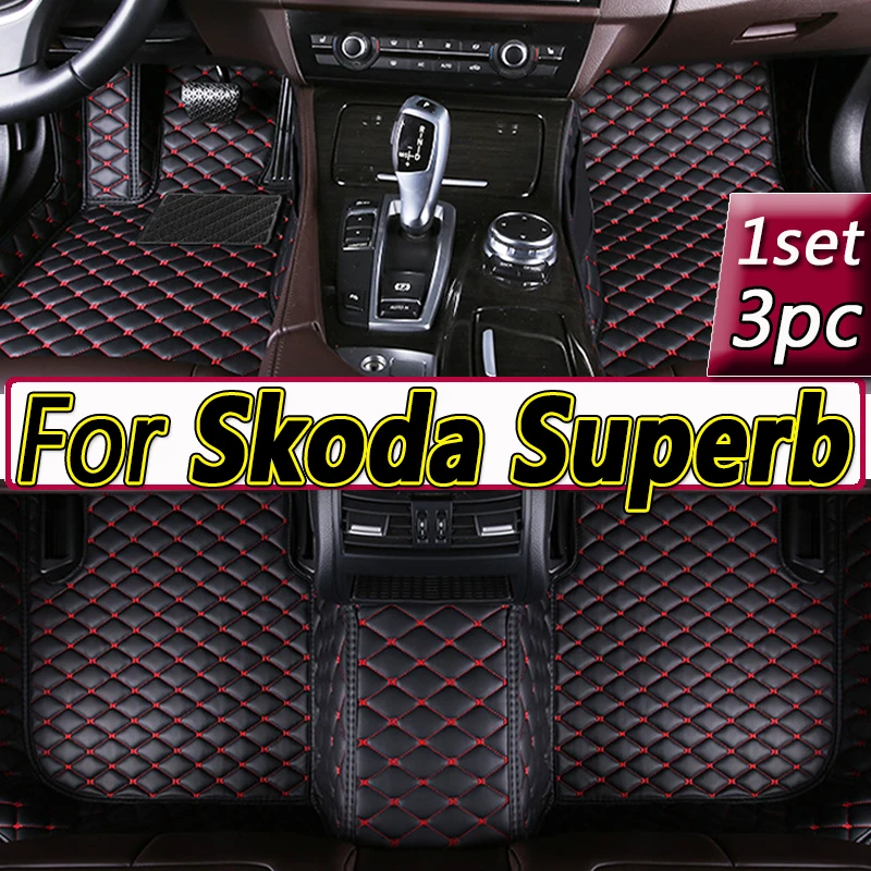 

Автомобильные коврики LHD для Skoda Superb 2023 2022 2021 2020 2019 2018 2017 2016, аксессуары для салона автомобиля, водонепроницаемые коврики