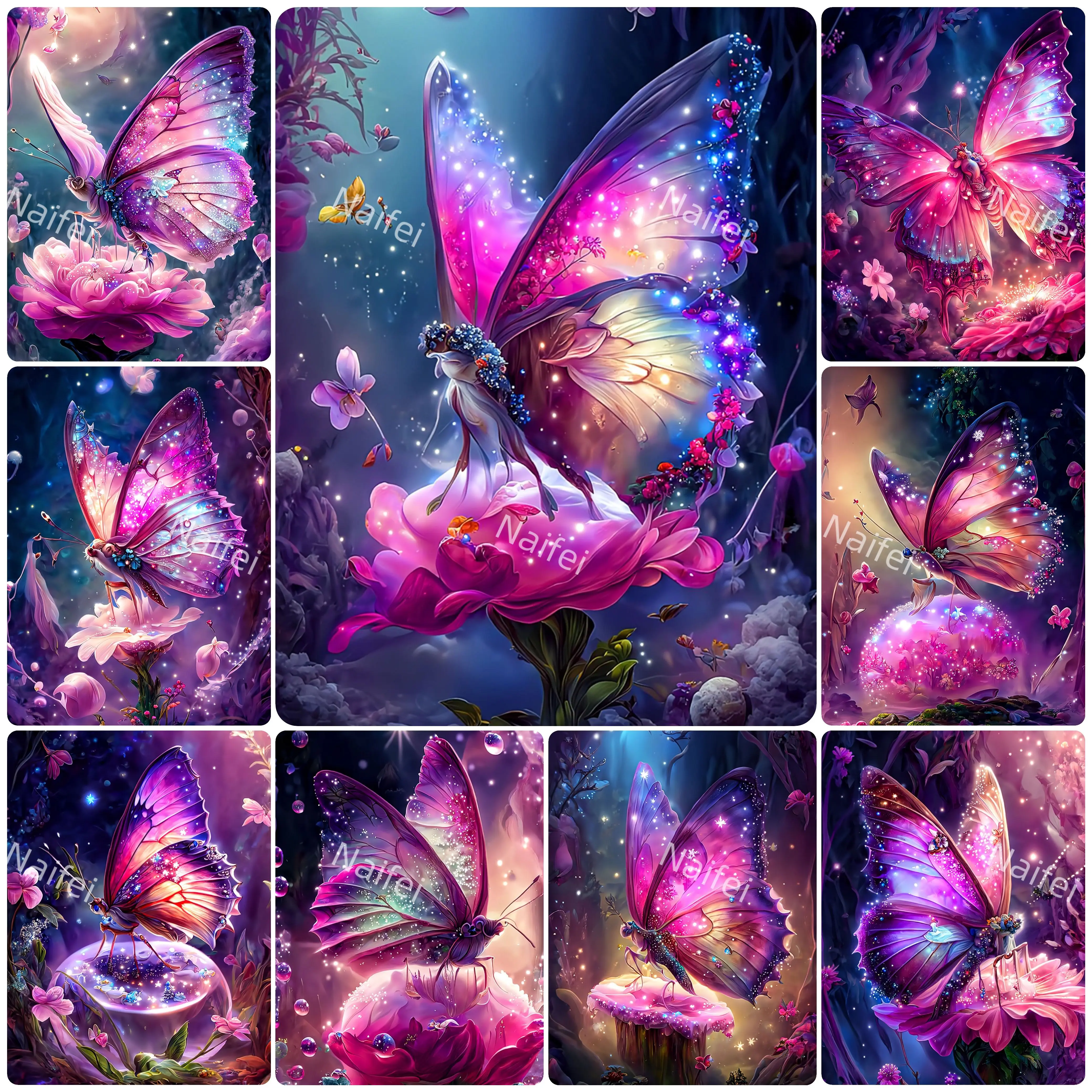 AZQSD Diamond Painting Kits for Adults Beginners Butterfly Diamond Art Kit  AB Diamond Painting Full Drill Round 5D DIY Home Wall Decor