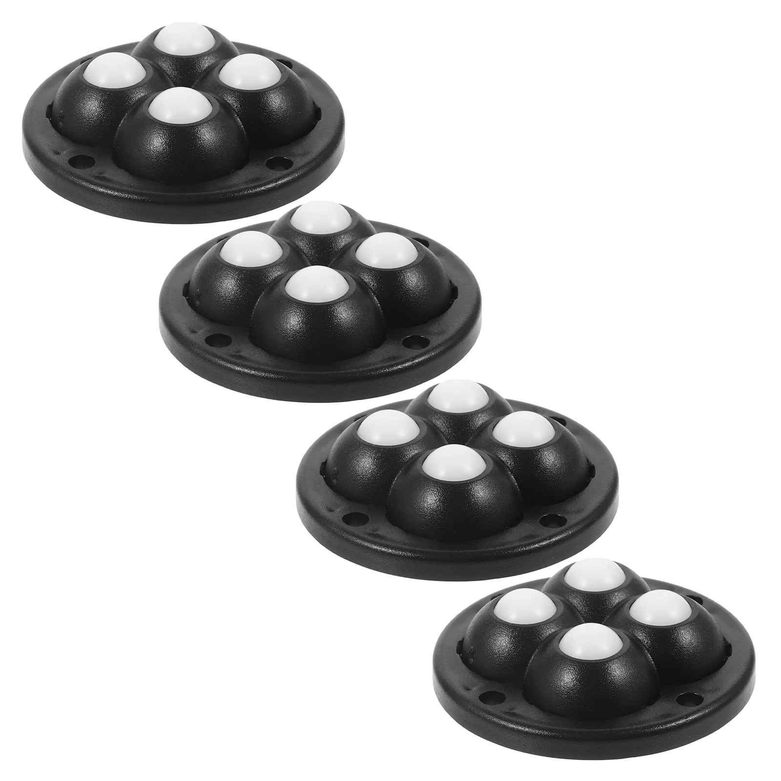 

4 Pcs Self Adhesive Casters Blackw Wheels for Small Appliances Electrical Mini Plastic Steel Sticky Pulley
