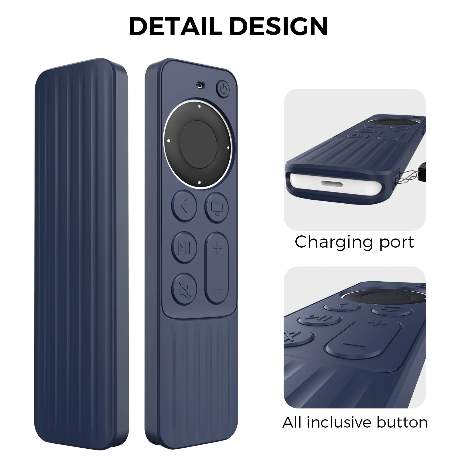 For Apple TV New Remote Control Silicone Protective Stripe Slim Anti-Slip And Anti-Fall Protector Case For Siri Remote 2&3
