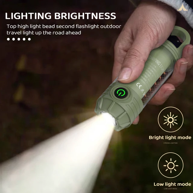 Clearance_LED lanterne de Camping lampe de poche multifonctionnelle Portable torche Super lumineuse lampe de tente lumière de secours avec crochet extérieur 4