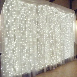 Versatile LED Curtain String Lights for Festive Decoration and Ambiance (White Light)