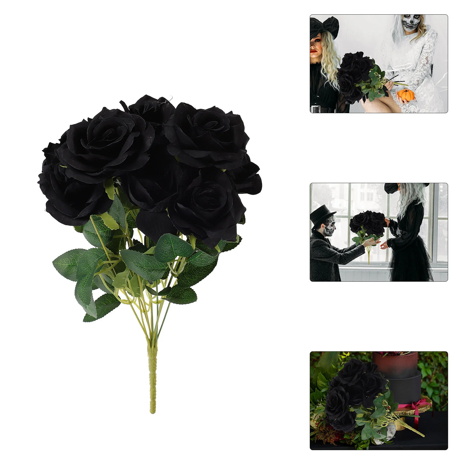 RealLookingRoseFlowerBlackRoseVaseFillerArtificialFlower