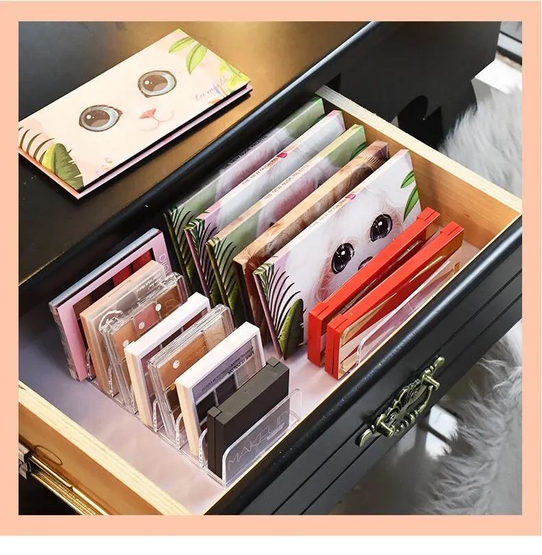 Eye Shadow Tray Storage Rack Transparent Powder Box Desktop Drawer Compartment Color Cosmetics Shelf cosmetics shelf