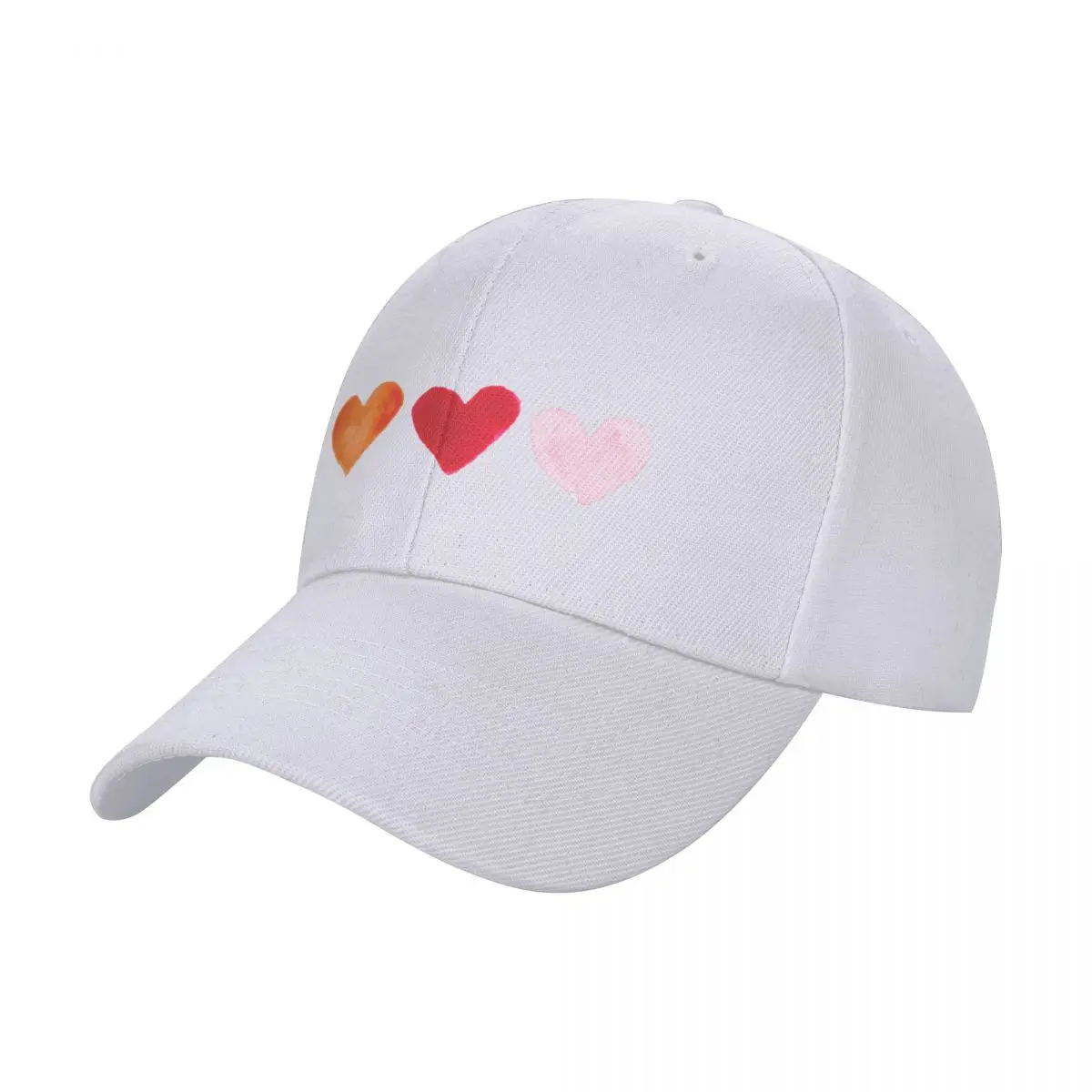 Warm pink and orange heart print Baseball Cap Beach Outing Sunscreen Golf Cap Beach Caps Women Men's