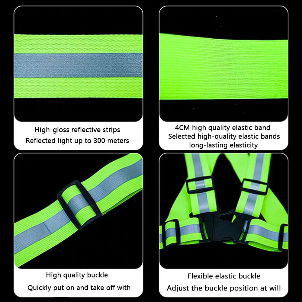 Motorcycle Reflective Clothing Cycling Reflective Clothing Night Running Vest Adjustable Safety Vest Elasticity reflective safety vest