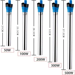 Energy-Efficient Stainless Steel Submersible Aquarium Heater with Adjustable Thermostat - 200W (110V)
