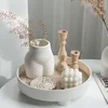 Modern Decorative Trays Home Decor Round Storage Tray Organizer Storage Box Table Vase Aromatherapy Stand Candlestick Stand 1