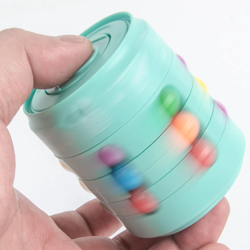 2 In 1 Magical Beans Fingertip Spinner Toys Rotating Small Magic Beads Cube Stress Relief Children Puzzle Decompression Toys for fidget toys,puzzle toys,anti stress toys,puzzle cube,magic puzzle cube,mini fingertip toy,kids educational toys