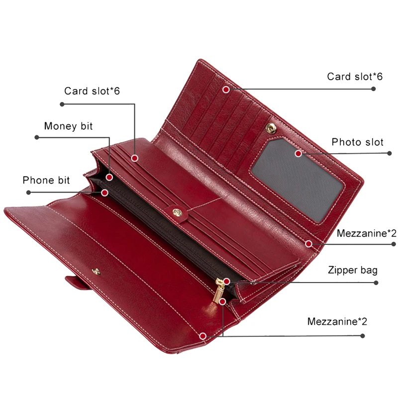 Wallets for Women Clutch Purses iPhone, Vintage Oil Wax Leather Wallets  Long Purse Phone Pouch Zipper