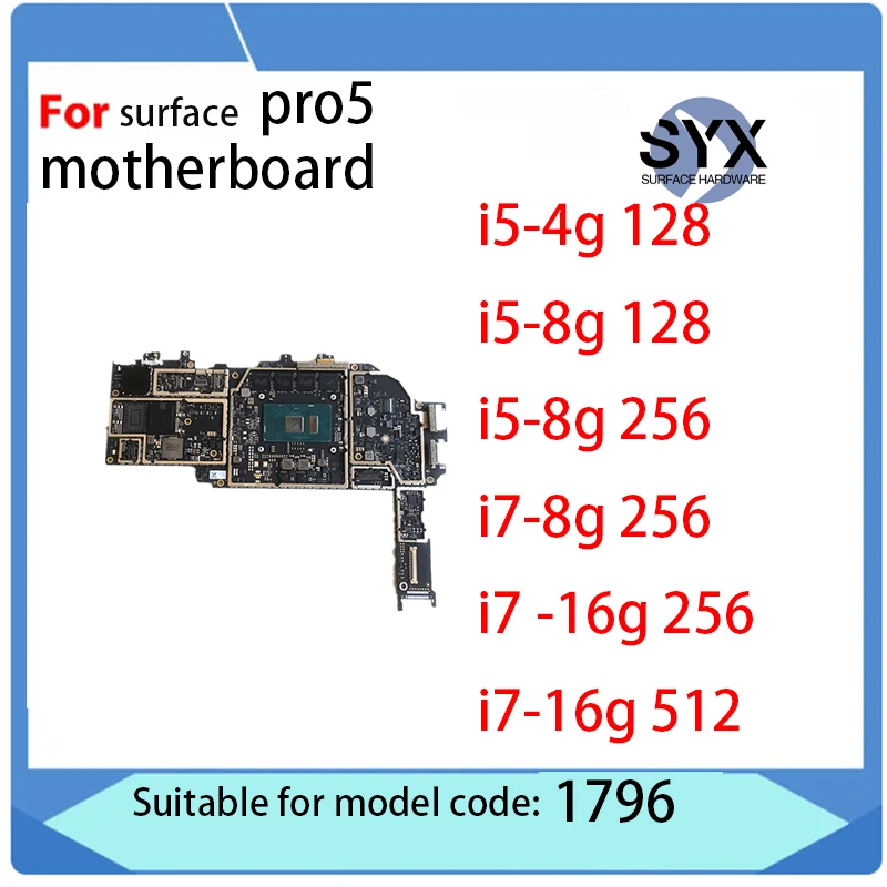 

Original motherboard for Microsoft Surface Pro 5, laptop CPU, i3, 4G, i5, 4G, i5, 8G, i7, 16G, logic board replacement, tested,