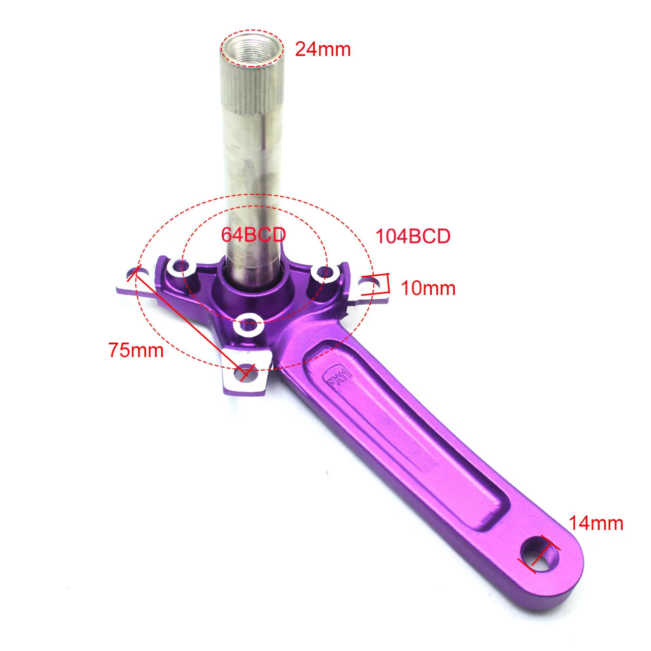 64/104BCD Bike Crank 170mm 1/2/3 Speed Mtb Cranks Bicycle
