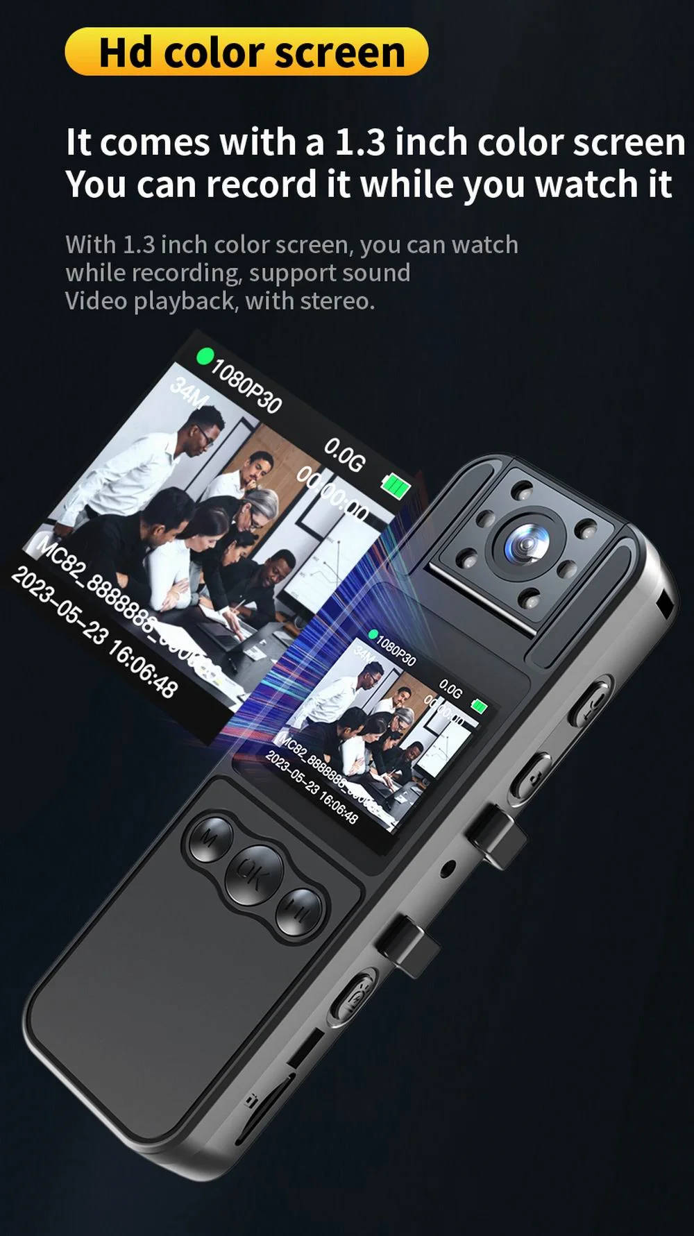 Description Picture 6 of itemNEW 1080P HD Mini Camera Portable Digital Video Recorder BodyCam 180 Rotating Infrared Night Vision Police Cam Small Camcorder