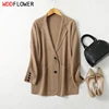 Women Blazer Cashmere Silk Blends Solid Colors Camel Long Sleeve Buttons Down Fashion Jacket Coat  Winter Warm XL XXL LY051 1