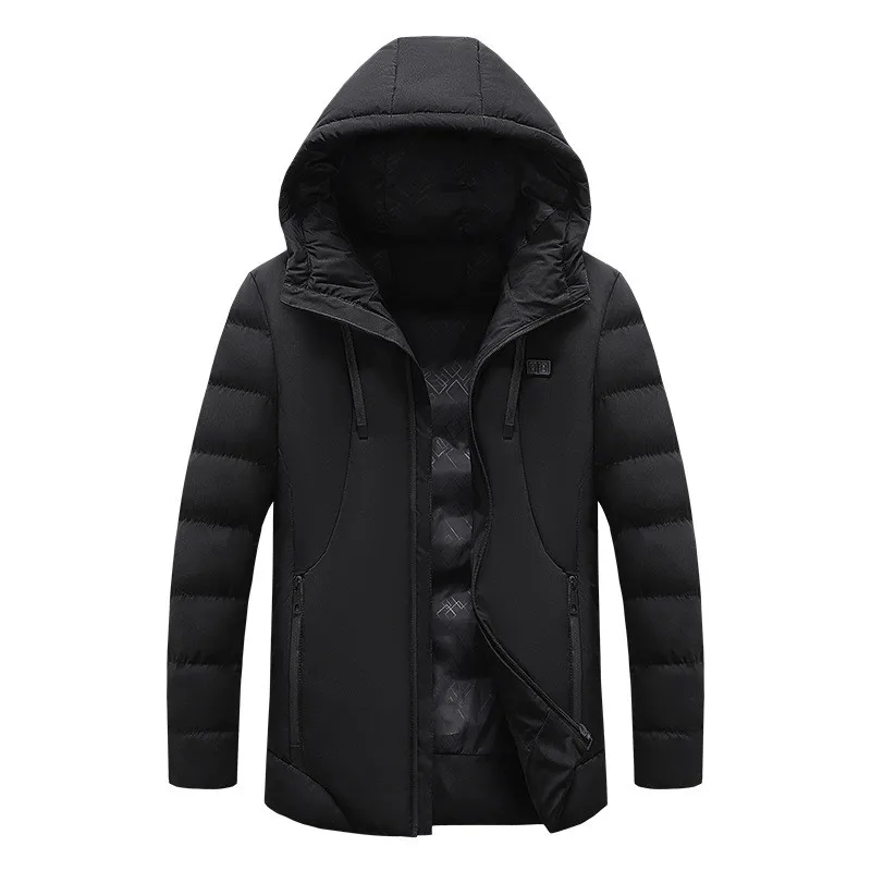 UHYTGF 6XL Big Size Jacket Men's Couple Hooded Smart Heating Winter Coat Male Casual Father Parka Overcoat Jaqueta Masculina 107