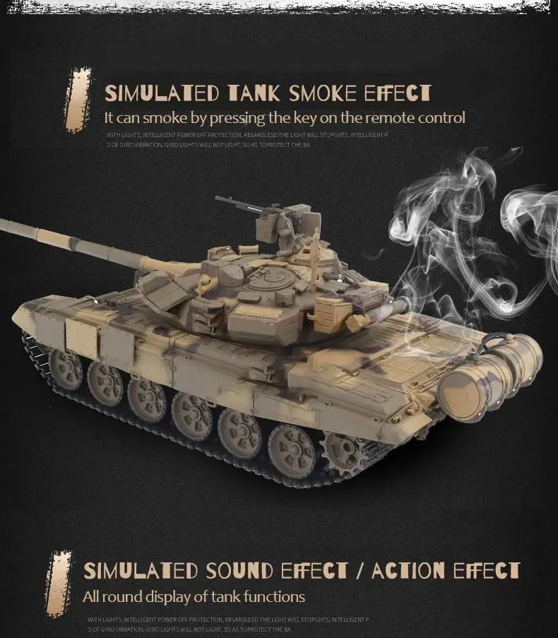 S44717af060fd4042a70c7070a71a1a8ca [업그레이드 버전] HENG LONG 1/16 7.0 메탈 러시아 T 90 메인 스테이션 탱크 RC 탱크 모델 3938 360도 포탑 투칸 시뮬레이션 모델 TH17847 SMT8