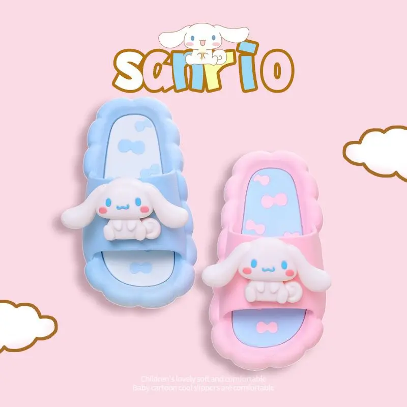 

Sanrio Kawaii Children's Adult Slippers Summer Girl Cute Cartoon Cinnamoroll Hello Kitty Indoor Bathing Anti Slip New Slippers