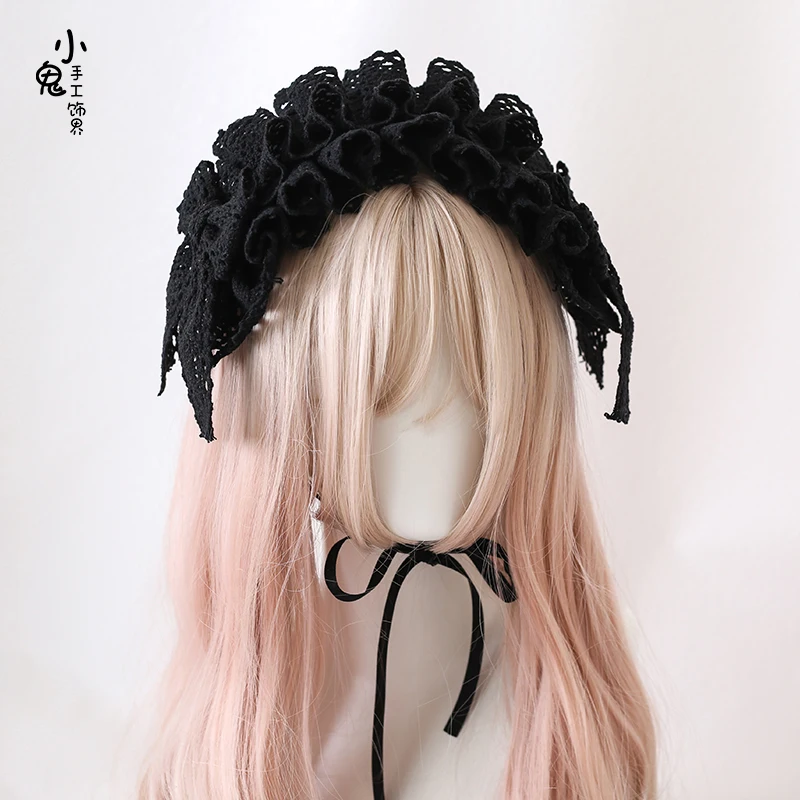 Cotton Lolita Elegant Generate Color Hair Band Dark Lo Niang Sweet Hair Accessories Lace Headdress