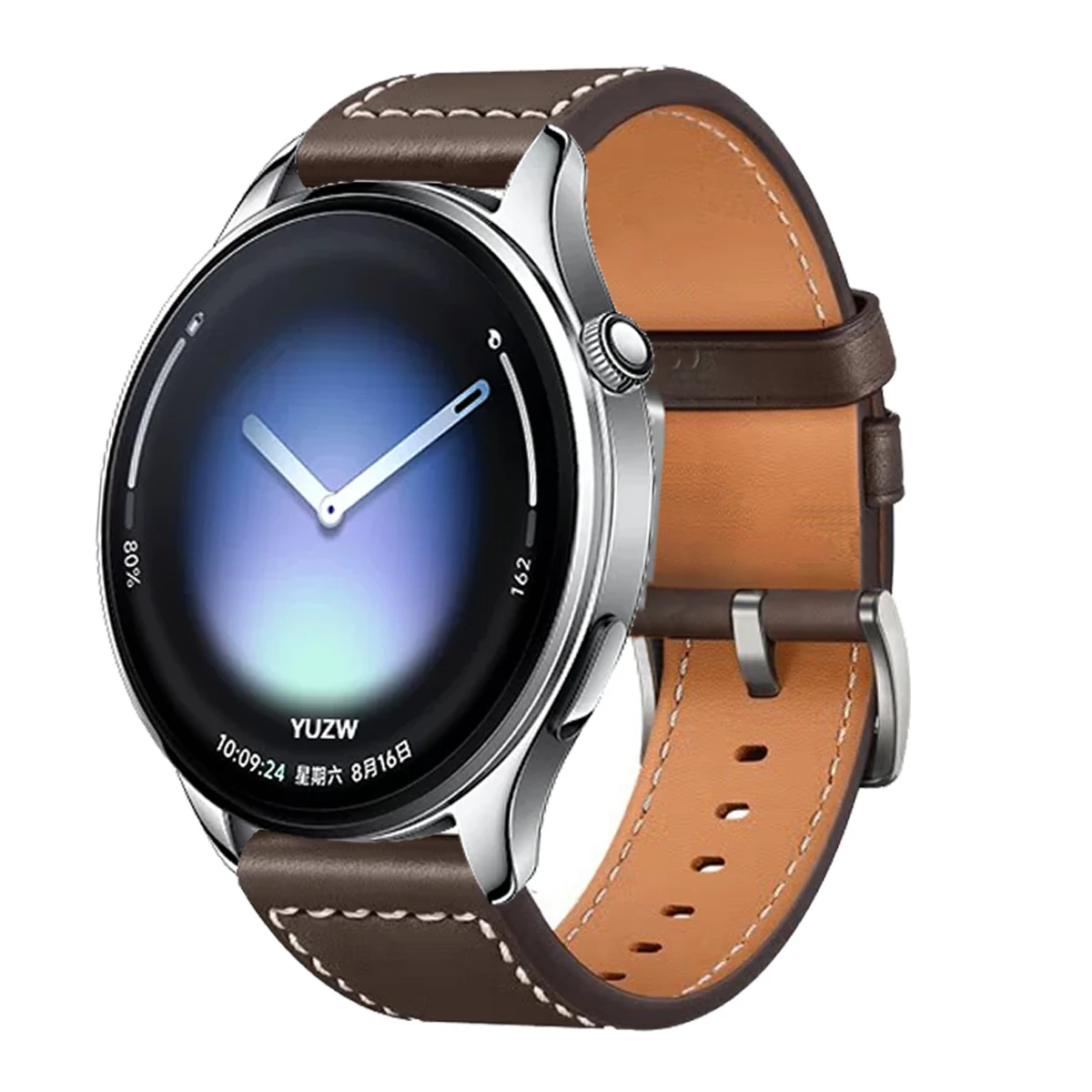 Premium 22mm Leather Silicone Watch Band - Compatible Replacement Bracelet Correa