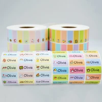 120Pcs Customize Name Stickers Waterproof Personalized Labels Children School Stationery Variety Patterns Animal Tags for Kids 1