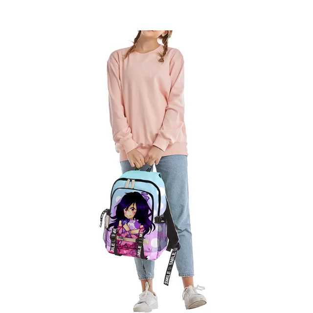 Aphmau merch Fashion Oxford Cloth Backpack 3D Multi Zipper Casual Student  large-capacity school bag student backpack